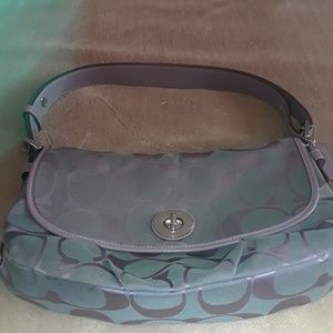 Coach Signature Flap Shoulder Bag Crossbody.